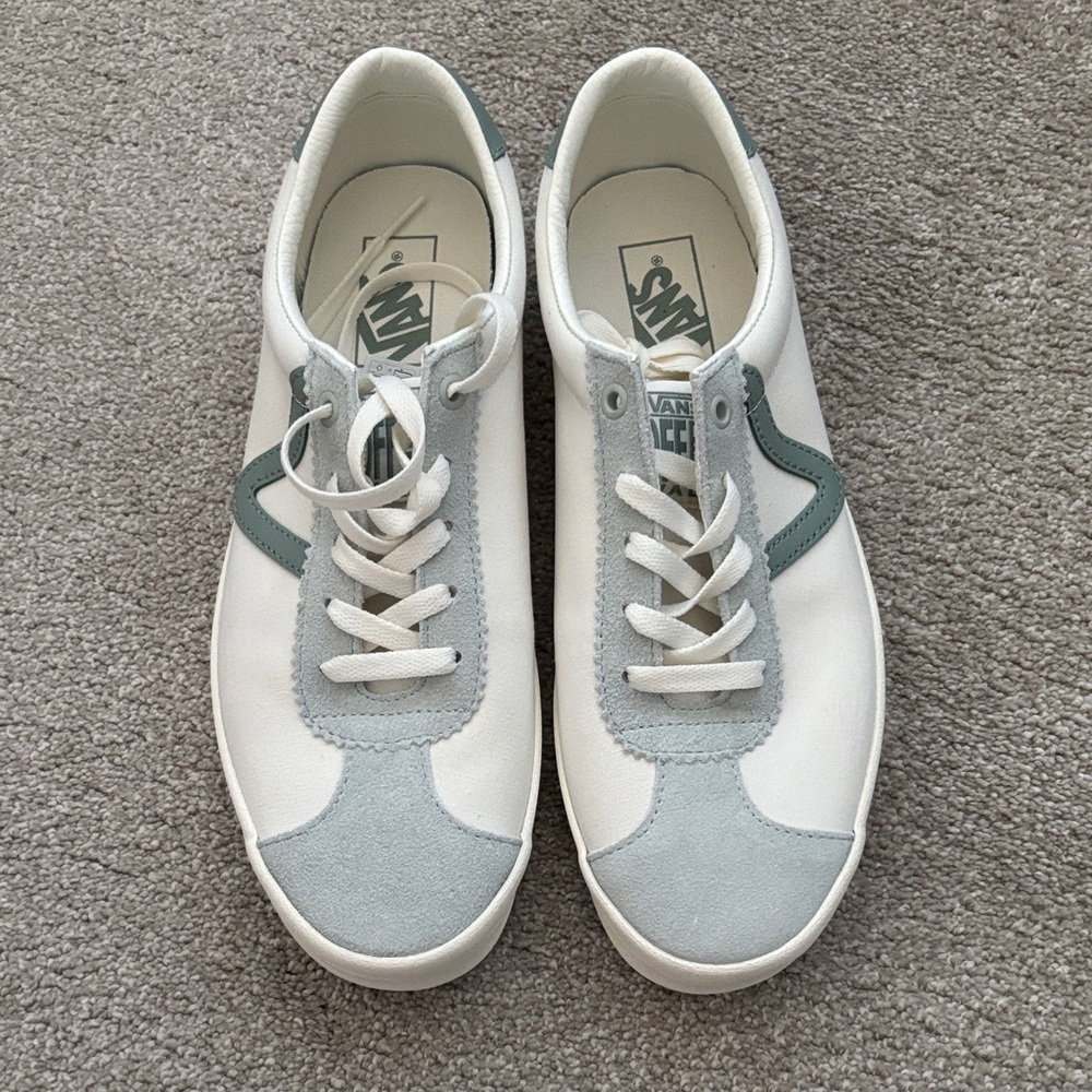 Vans White and Light Gray green Sneakers